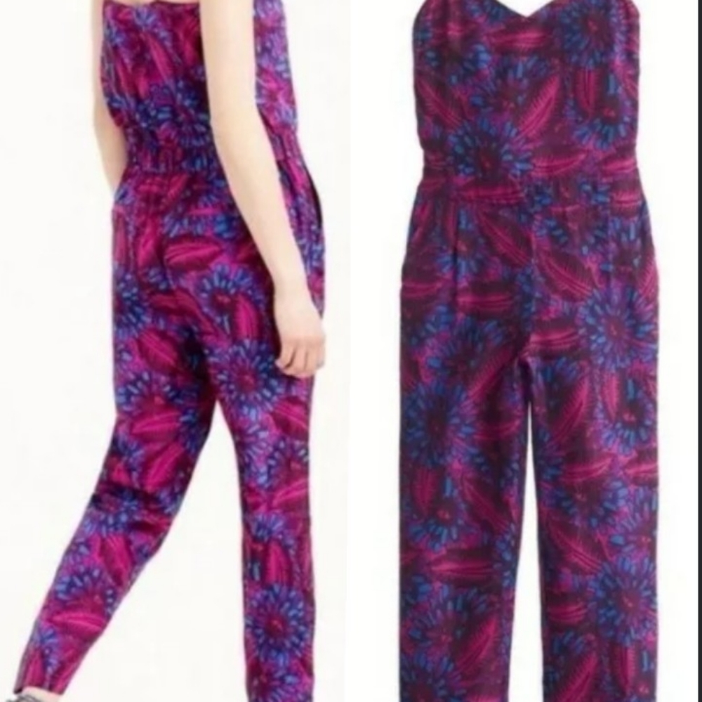 J CREW 100% Silk Jumpsuit Women's Size 12 NWT